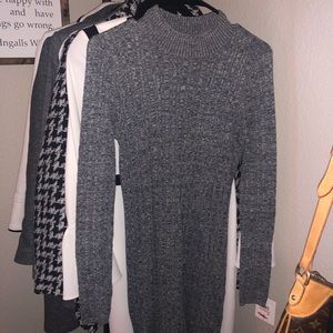 Turtleneck Sweater Dress Grey